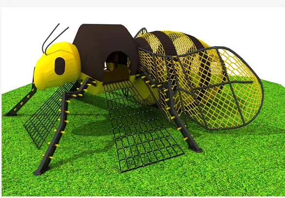 依场地设计类个性游乐设备可爱小熊蜜蜂造型攀爬网